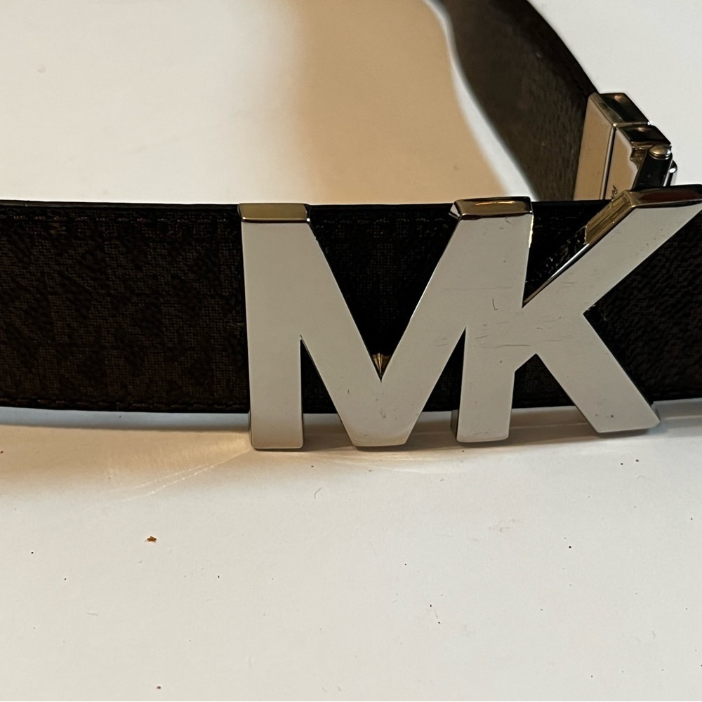 Michael Kors Logo and Leather Waist Belt (Brown / Chocolate) Large - Picture 6 of 10